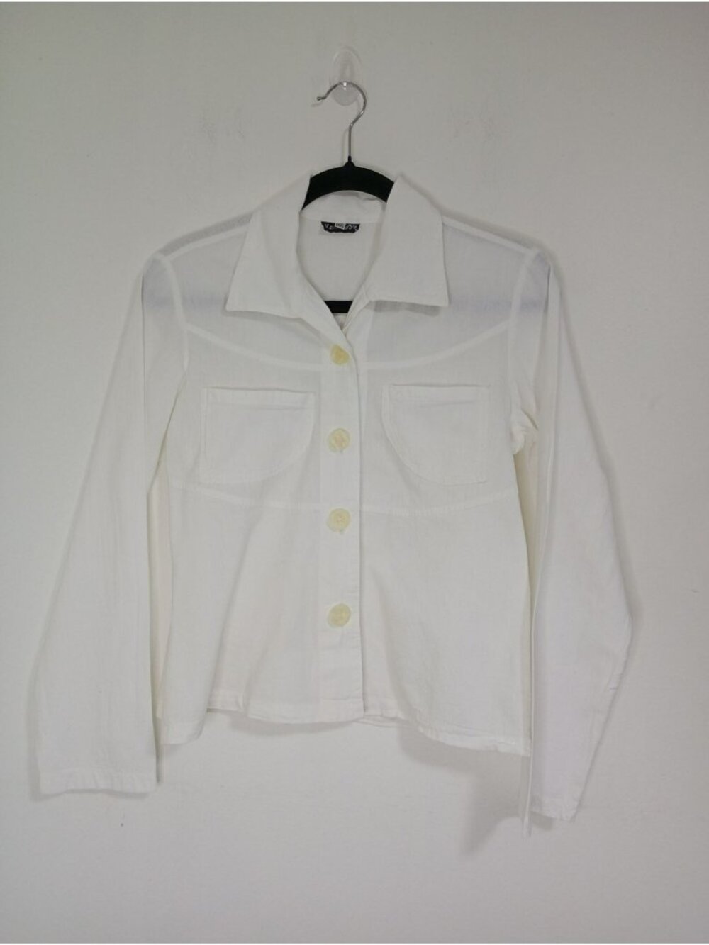 Kumbaya Shirt Button-Down Long Sleeve With Pockets Size M Women White